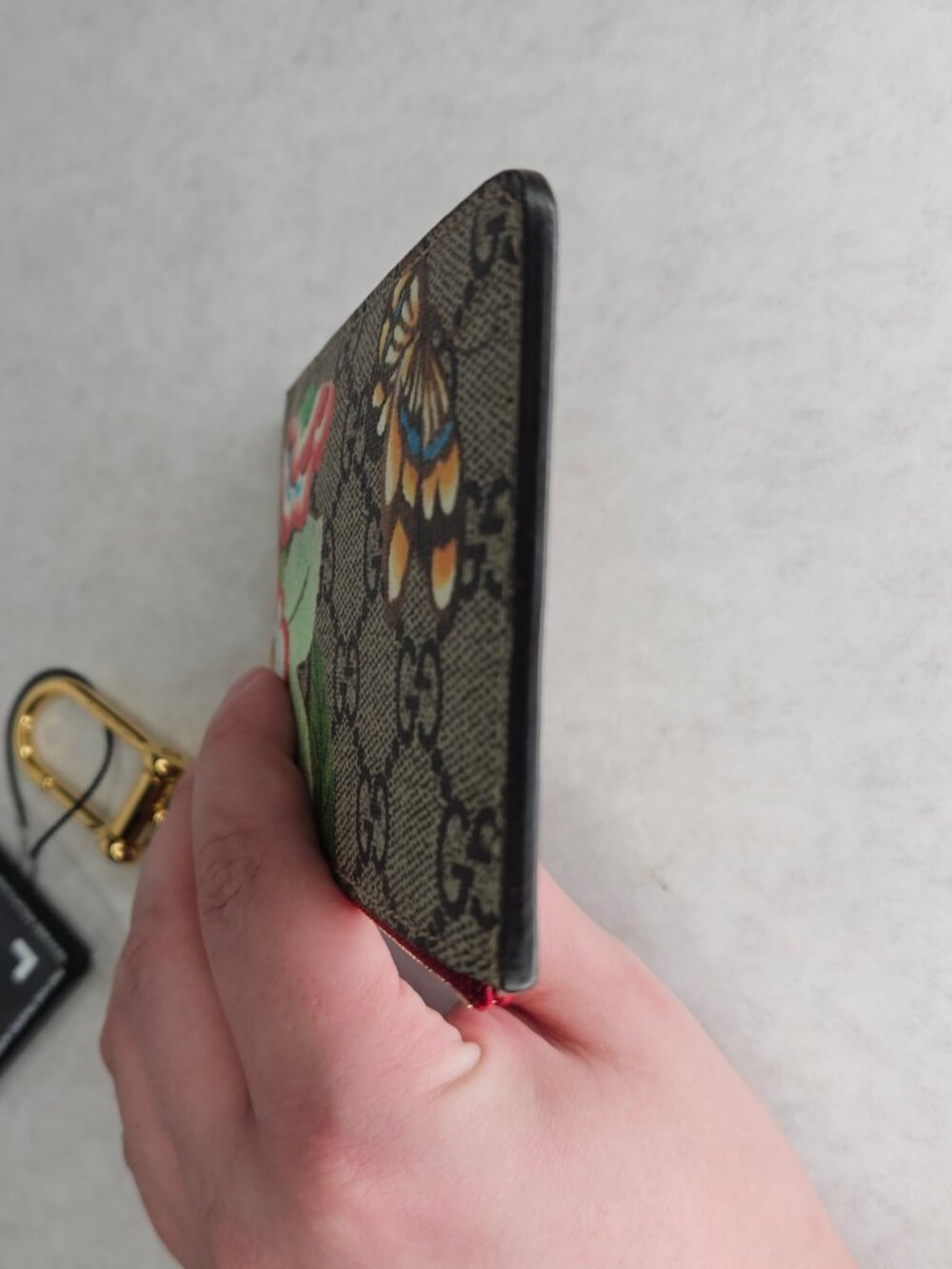 Gucci Bloom Hummingbird Supreme Canvas Tian Key Case Pouch Wallet - Picture 4 of 10